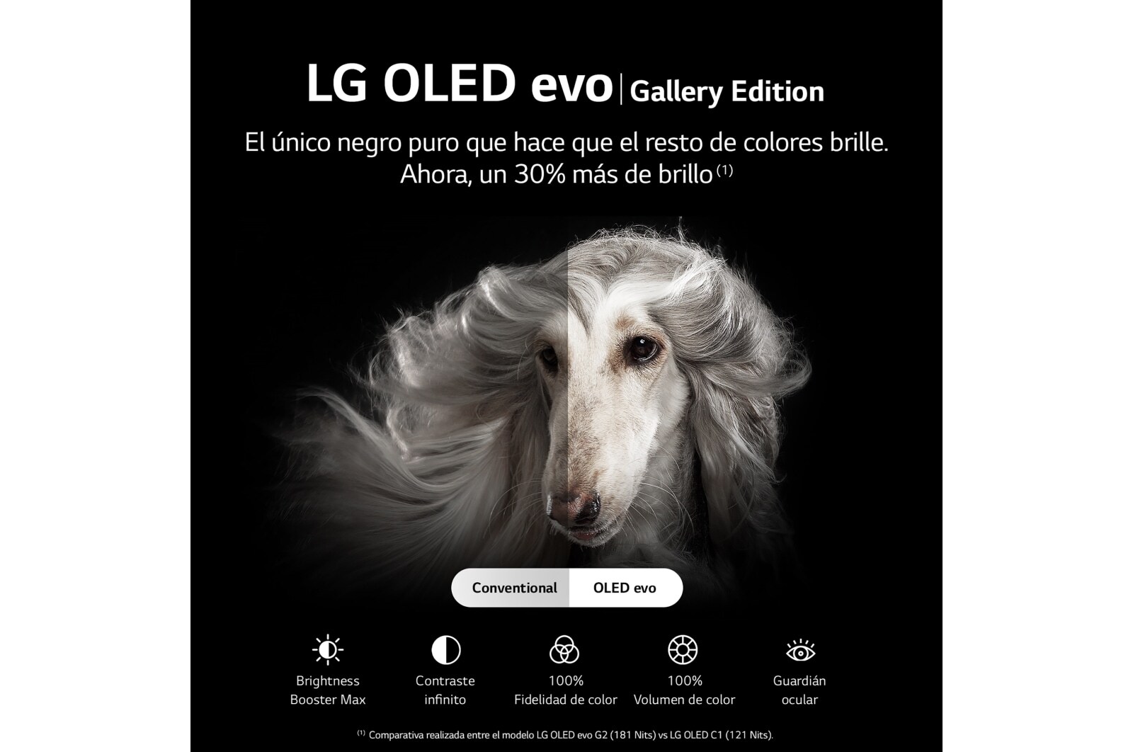 LG Televisor LG  4K OLED evo Gallery Edition, Procesador Inteligente de Máxima Potencia 4K a9 Gen 5 con IA, compatible con el 100% de formatos HDR, HDR Dolby Vision, Dolby Atmos, Smart TV webOS22, el mejor TV para Gaming. Ideal para colgar en la pared, OLED55G23LA