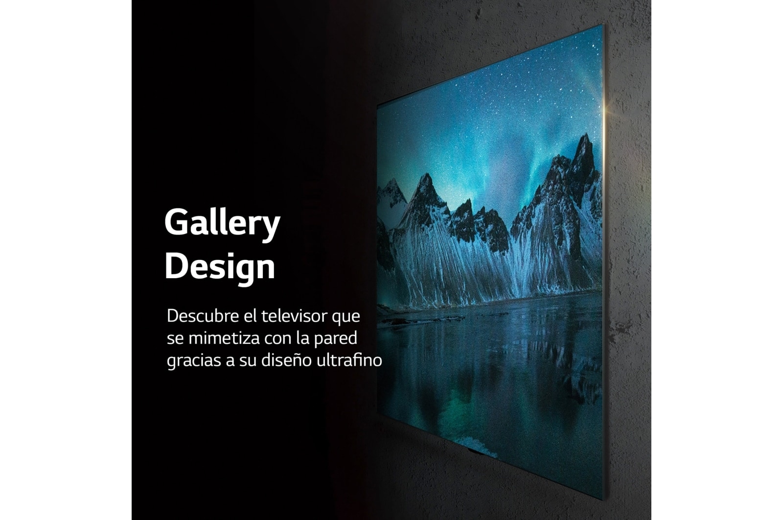 LG Televisor LG  4K OLED evo Gallery Edition, Procesador Inteligente de Máxima Potencia 4K a9 Gen 5 con IA, compatible con el 100% de formatos HDR, HDR Dolby Vision, Dolby Atmos, Smart TV webOS22, el mejor TV para Gaming. Ideal para colgar en la pared, OLED55G23LA