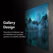 LG Televisor LG  4K OLED evo Gallery Edition, Procesador Inteligente de Máxima Potencia 4K a9 Gen 5 con IA, compatible con el 100% de formatos HDR, HDR Dolby Vision, Dolby Atmos, Smart TV webOS22, el mejor TV para Gaming. Ideal para colgar en la pared, OLED55G23LA