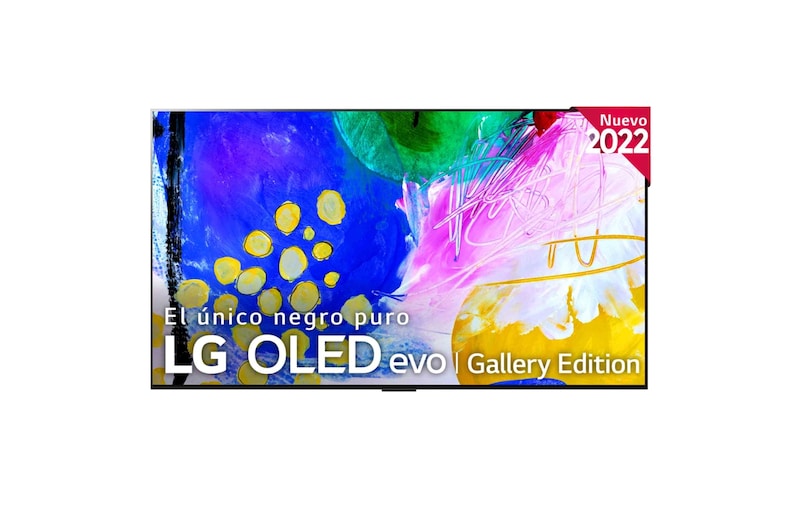 LG Televisor LG 4K OLED evo Gallery Edition, Procesador Inteligente de Máxima Potencia 4K a9 Gen 5 con IA, compatible con el 100% de formatos HDR, HDR Dolby Vision, Dolby Atmos, Smart TV webOS22, el mejor TV para Gaming. Ideal para colgar en la pared., OLED55G26LA