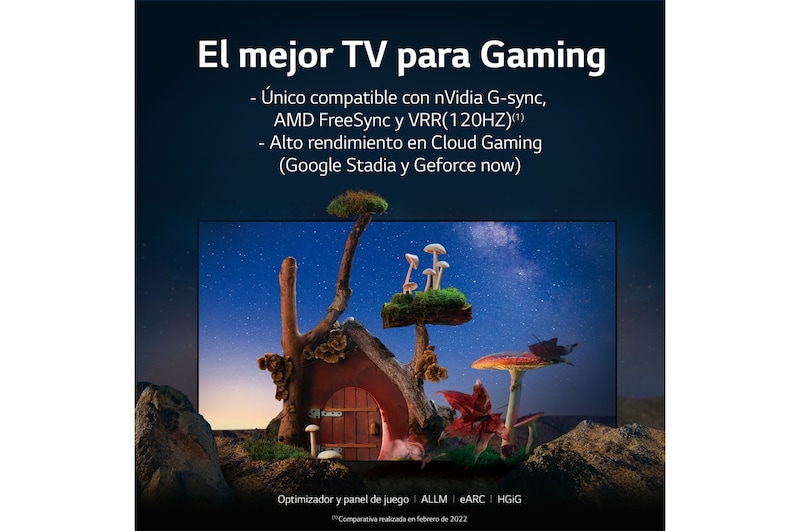 LG Televisor LG 4K OLED evo Gallery Edition, Procesador Inteligente de Máxima Potencia 4K a9 Gen 5 con IA, compatible con el 100% de formatos HDR, HDR Dolby Vision, Dolby Atmos, Smart TV webOS22, el mejor TV para Gaming. Ideal para colgar en la pared., OLED55G26LA