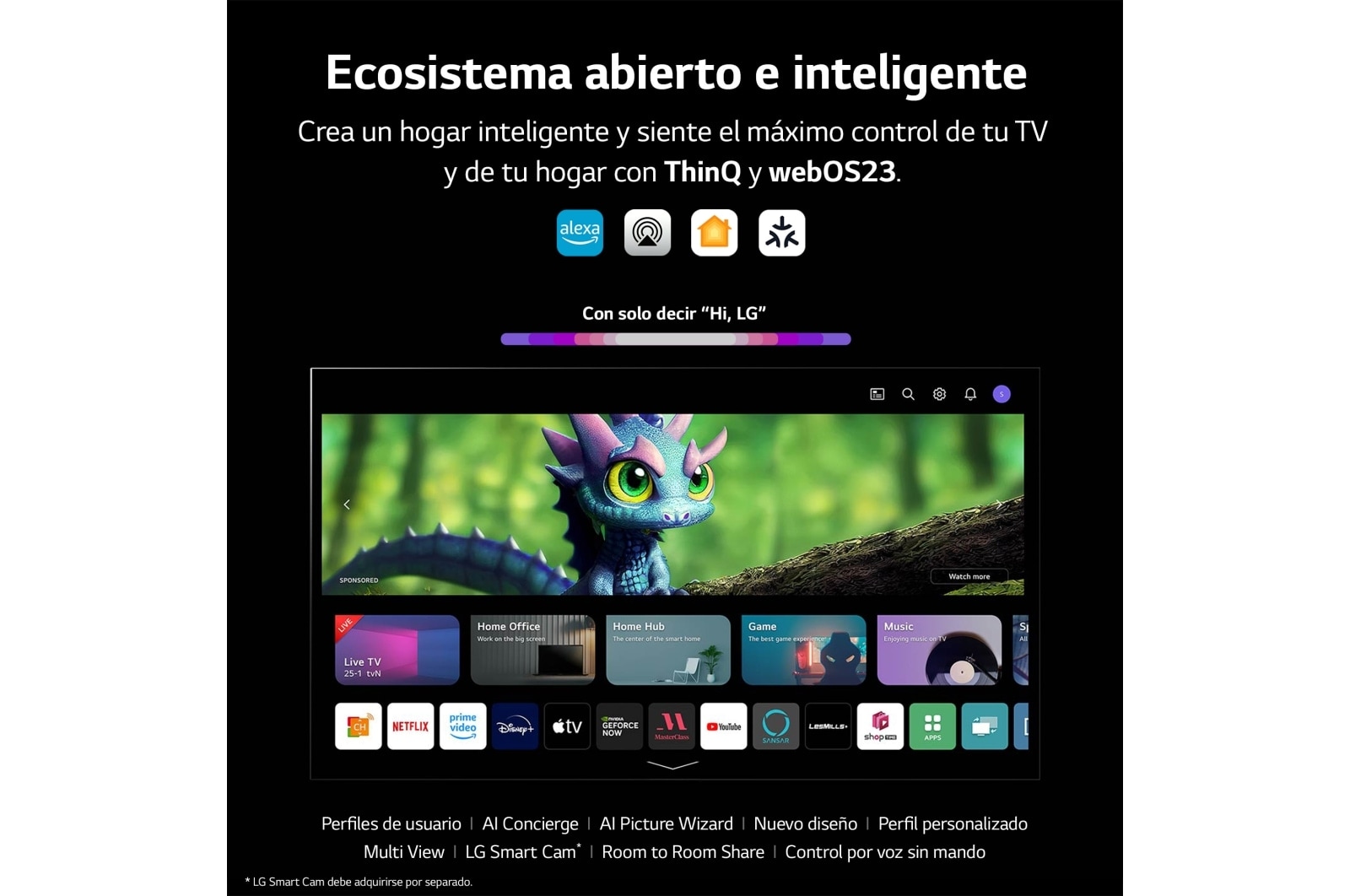LG TV LG OLED evo 4K de 55'' G3, Procesador Máxima Potencia, Dolby Vision / Dolby ATMOS, Smart TV webOS23, el mejor TV para Gaming. Perfecta Integración en Pared., OLED55G36LA