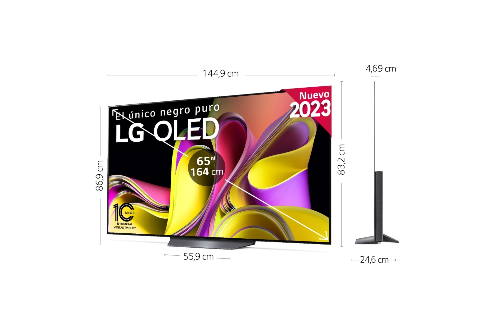 LG TV LG OLED 4K de 65'' B3, Procesador Gran Potencia, Dolby Vision / Dolby ATMOS, Smart TV webOS23, perfecto para Gaming., OLED65B36LA