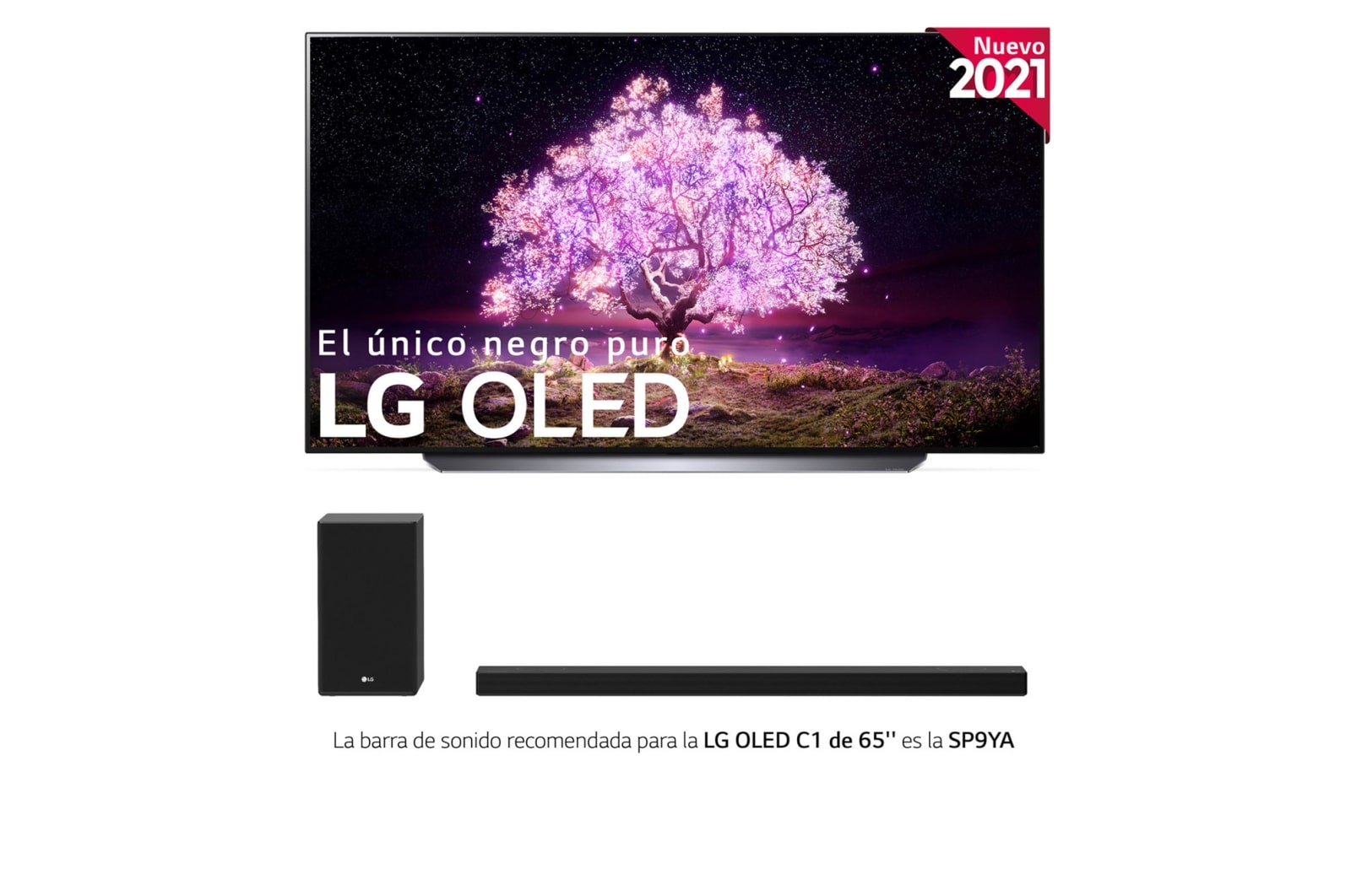 LG 4K OLED, SmartTV webOS 6.0, Procesador Inteligente 4K α9 Gen4 con AI, HDR Dolby Vision, DOLBY ATMOS [Clase de eficiencia energética G], OLED65C14LB