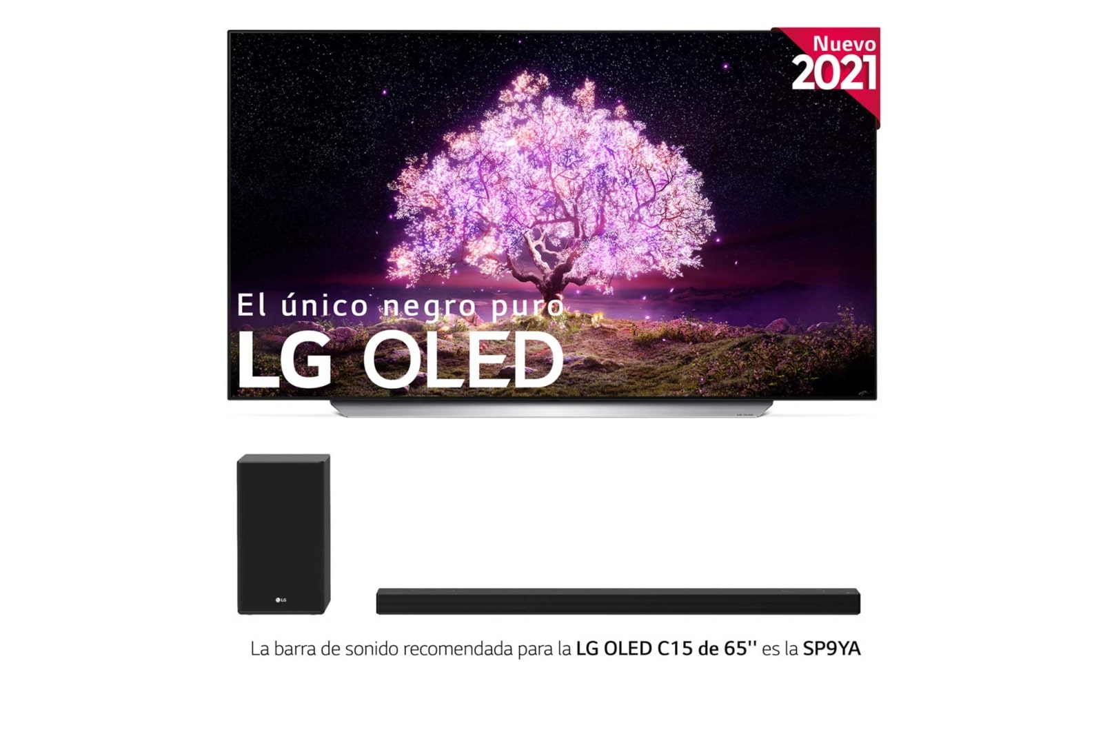 LG 4K OLED, SmartTV webOS 6.0, Procesador Inteligente 4K α9 Gen4 con AI, HDR Dolby Vision, DOLBY ATMOS [Clase de eficiencia energética G], OLED65C15LA