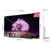 LG 4K OLED, SmartTV webOS 6.0, Procesador Inteligente 4K α9 Gen4 con AI, HDR Dolby Vision, DOLBY ATMOS [Clase de eficiencia energética G], OLED65C16LA