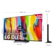 LG Televisor LG  4K OLED evo, Procesador Inteligente de Máxima Potencia 4K a9 Gen 5 con IA, compatible con el 100% de formatos HDR, HDR Dolby Vision, Dolby Atmos, Smart TV webOS22, el mejor TV para Gaming. , OLED65C24LA