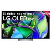 LG TV LG  OLED evo 4K de 65'' C3, Procesador Máxima Potencia, Dolby Vision / Dolby ATMOS, Smart TV webOS23, el mejor TV para Gaming., Front view with LG OLED evo and 10 Years World No.1 OLED Emblem on screen., OLED65C34LA