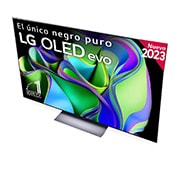 LG TV LG  OLED evo 4K de 65'' C3, Procesador Máxima Potencia, Dolby Vision / Dolby ATMOS, Smart TV webOS23, el mejor TV para Gaming., Slightly-angled right-facing side view., OLED65C35LA
