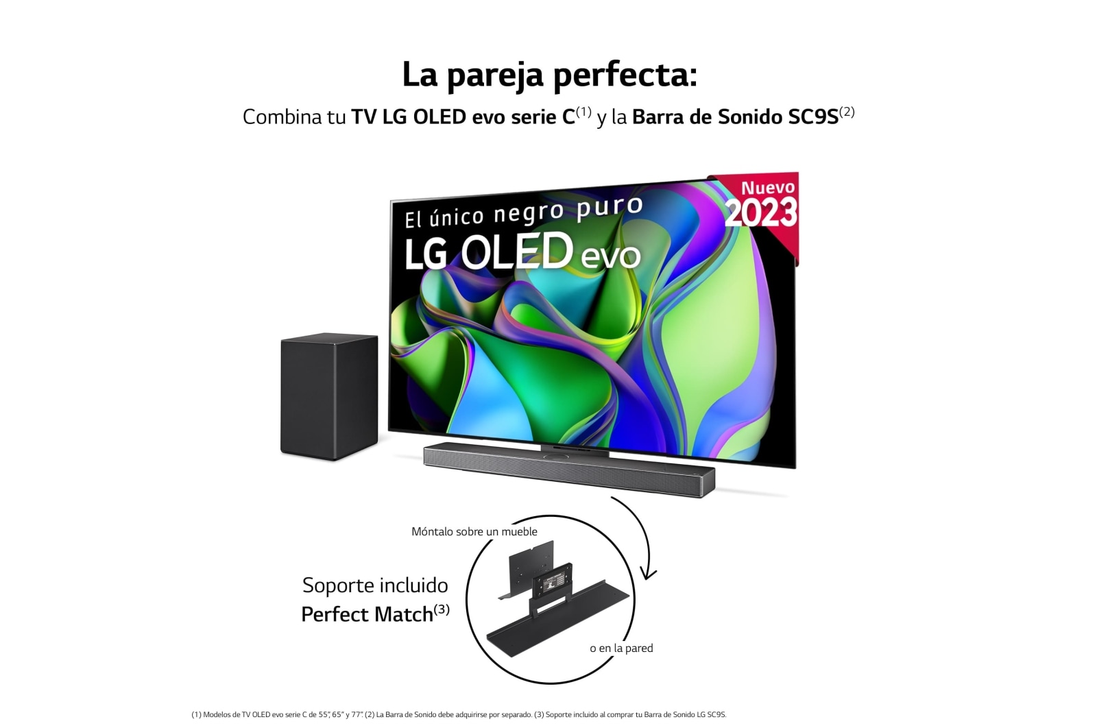 LG TV LG  OLED evo 4K de 65'' C3, Procesador Máxima Potencia, Dolby Vision / Dolby ATMOS, Smart TV webOS23, el mejor TV para Gaming., OLED65C35LA, OLED65C35LA