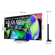 LG TV LG  OLED evo 4K de 65'' C3, Procesador Máxima Potencia, Dolby Vision / Dolby ATMOS, Smart TV webOS23, el mejor TV para Gaming., OLED65C36LC