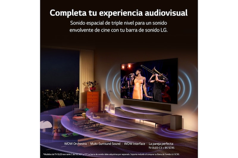 LG TV LG OLED evo 4K de 65'' C3, Procesador Máxima Potencia, Dolby Vision / Dolby ATMOS, Smart TV webOS23, el mejor TV para Gaming., OLED65C36LC