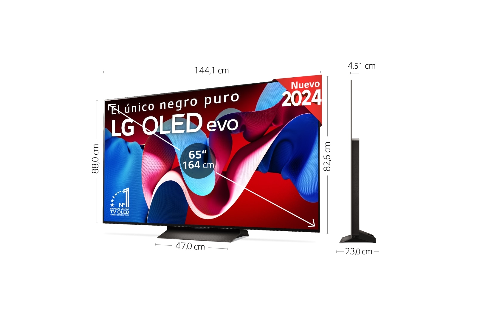 LG 65 pulgadas Smart TV LG OLED evo AI C4 4K 2024, OLED65C45LA