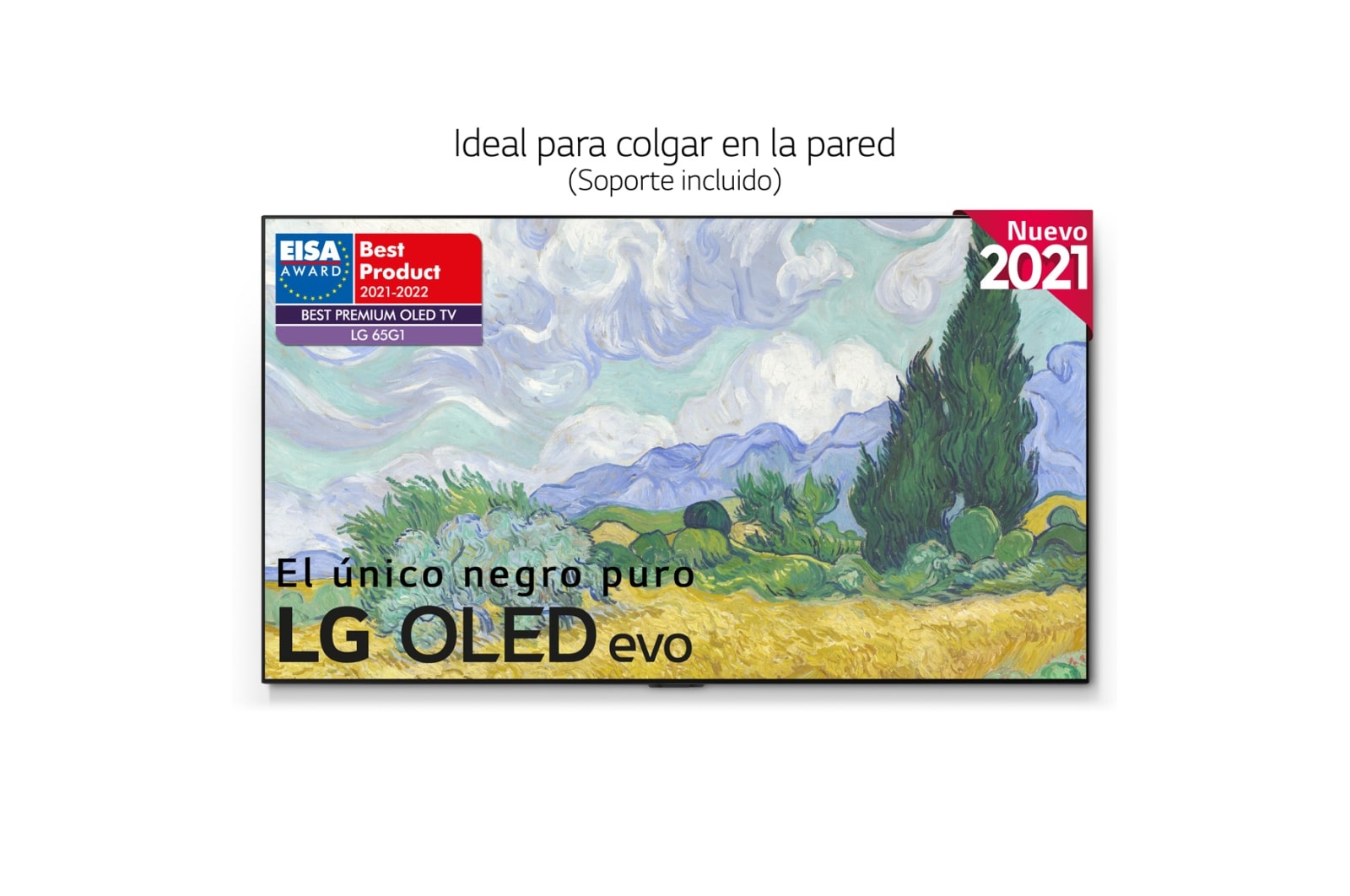 LG 4K OLED, SmartTV webOS 6.0, Procesador Inteligente 4K α9 Gen4 con AI, HDR Dolby Vision, DOLBY ATMOS [Clase de eficiencia energética G], OLED65G16LA