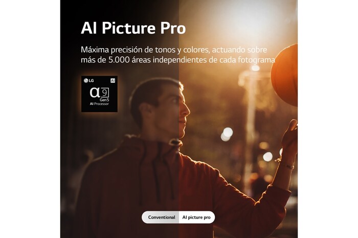 LG Televisor LG 4K OLED evo Gallery Edition, Procesador Inteligente de Máxima Potencia 4K a9 Gen 5 con IA, compatible con el 100% de formatos HDR, HDR Dolby Vision, Dolby Atmos, Smart TV webOS22, el mejor TV para Gaming. Ideal para colgar en la pared, OLED65G26LA