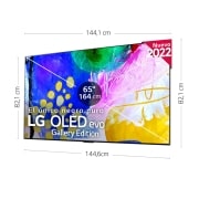 LG Televisor LG  4K OLED evo Gallery Edition, Procesador Inteligente de Máxima Potencia 4K a9 Gen 5 con IA, compatible con el 100% de formatos HDR, HDR Dolby Vision, Dolby Atmos, Smart TV webOS22, el mejor TV para Gaming. Ideal para colgar en la pared, OLED65G26LA