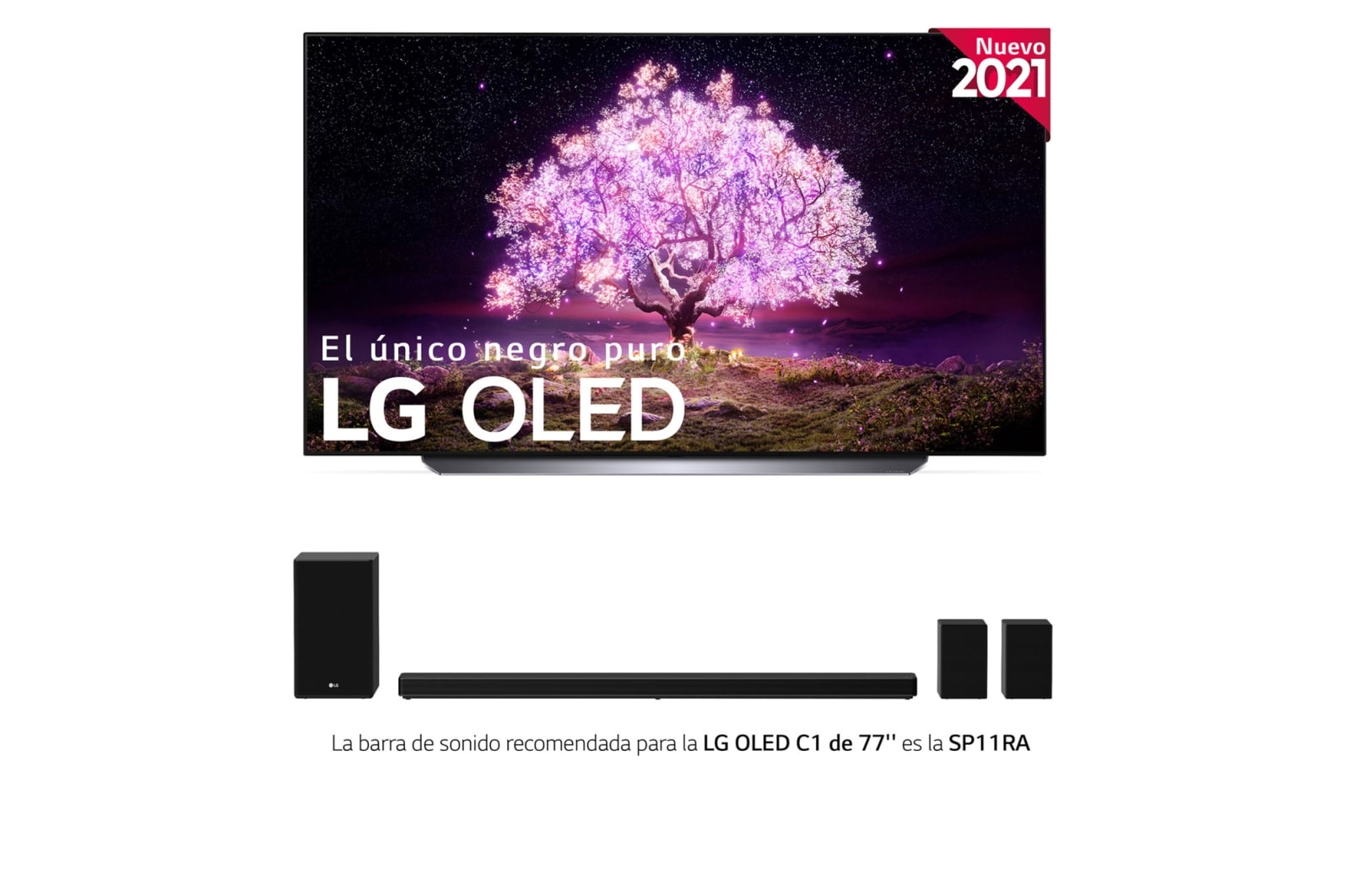 LG 4K OLED, SmartTV webOS 6.0, Procesador Inteligente 4K α9 Gen4 con AI, HDR Dolby Vision, DOLBY ATMOS [Clase de eficiencia energética G], OLED77C14LB