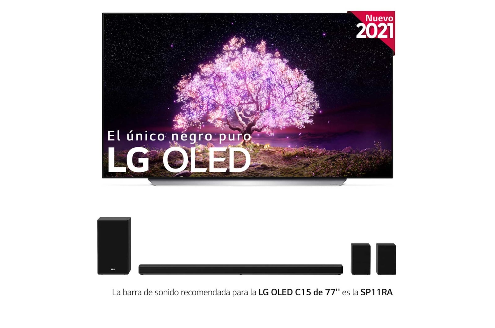 LG 4K OLED, SmartTV webOS 6.0, Procesador Inteligente 4K α9 Gen4 con AI, HDR Dolby Vision, DOLBY ATMOS [Clase de eficiencia energética G], OLED77C15LA