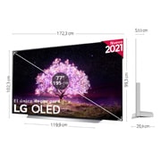 LG 4K OLED, SmartTV webOS 6.0, Procesador Inteligente 4K α9 Gen4 con AI, HDR Dolby Vision, DOLBY ATMOS [Clase de eficiencia energética G], OLED77C15LA