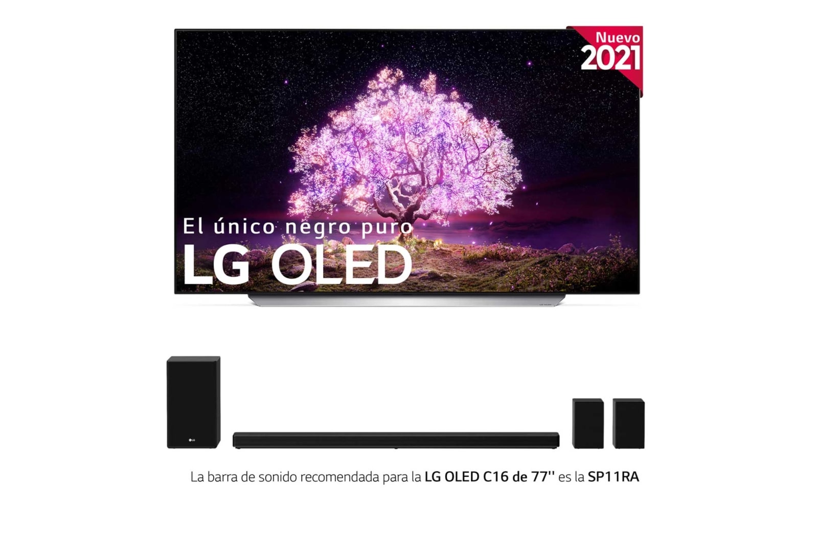 LG 4K OLED, SmartTV webOS 6.0, Procesador Inteligente 4K α9 Gen4 con AI, HDR Dolby Vision, DOLBY ATMOS [Clase de eficiencia energética G], OLED77C16LA