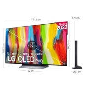 LG Televisor LG 4K OLED evo, Procesador Inteligente de Máxima Potencia 4K a9 Gen 5 con IA, compatible con el 100% de formatos HDR, HDR Dolby Vision y Dolby Atmos, Smart TV webOS22, el mejor TV para Gaming. , OLED77C24LA