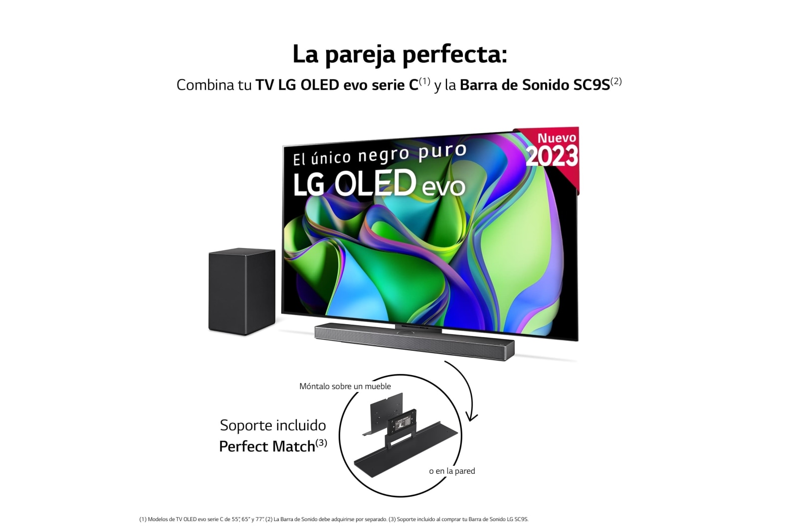 LG TV LG  OLED evo 4K de 77'' C3, Procesador Máxima Potencia, Dolby Vision / Dolby ATMOS, Smart TV webOS23, el mejor TV para Gaming., OLED77C34LA