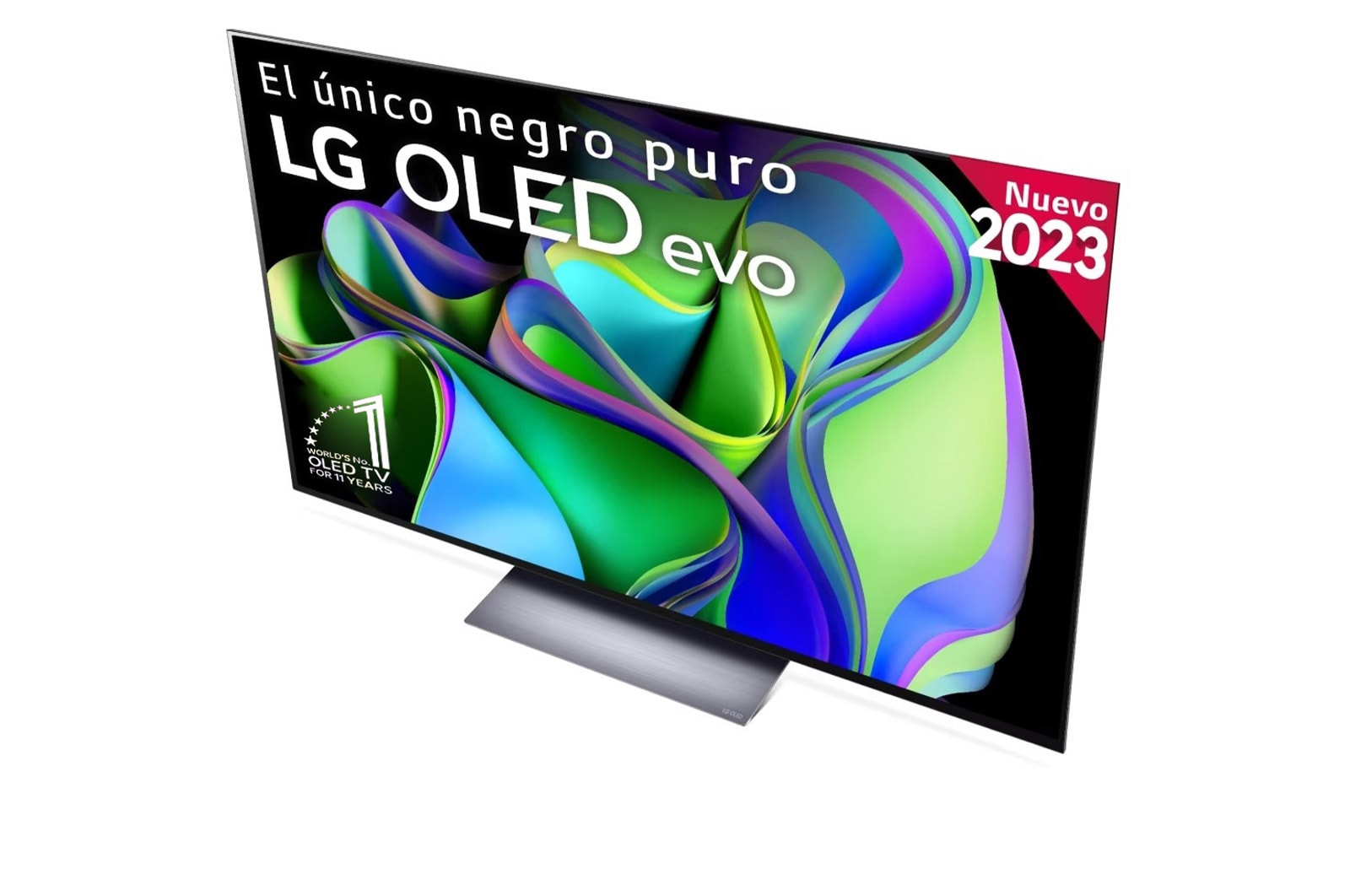 LG TV LG OLED evo 4K de 77'' C3, Procesador Máxima Potencia, Dolby Vision / Dolby ATMOS, Smart TV webOS23, el mejor TV para Gaming., Slightly-angled right-facing side view., OLED77C36LC
