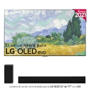 LG 4K OLED, SmartTV webOS 6.0, Procesador Inteligente 4K α9 Gen4 con AI, HDR Dolby Vision, DOLBY ATMOS [Clase de eficiencia energética G], OLED77G16LA