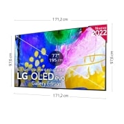 LG Televisor LG  4K OLED evo Gallery Edition, Procesador Inteligente de Máxima Potencia 4K a9 Gen 5 con IA, compatible con el 100% de formatos HDR, HDR Dolby Vision, Dolby Atmos, Smart TV webOS22, el mejor TV para Gaming.<br>Ideal para colgar en la pared., OLED77G26LA