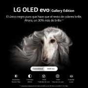 LG Televisor LG  4K OLED evo Gallery Edition, Procesador Inteligente de Máxima Potencia 4K a9 Gen 5 con IA, compatible con el 100% de formatos HDR, HDR Dolby Vision, Dolby Atmos, Smart TV webOS22, el mejor TV para Gaming.<br>Ideal para colgar en la pared., OLED77G26LA