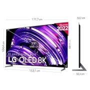 LG Televisor LG SIGNATURE 8K OLED, Procesador Inteligente de Máxima Potencia 8K a9 Gen 5 con IA, compatible con el 100% de formatos HDR, HDR Dolby Vision, Dolby Atmos, Smart TV webOS22, el mejor TV para Gaming., OLED77Z29LA