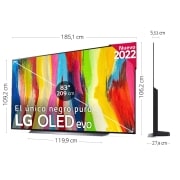 LG Televisor LG  4K OLED evo, Procesador Inteligente de Máxima Potencia 4K a9 Gen 5 con IA, compatible con el 100% de formatos HDR, HDR Dolby Vision, Dolby Atmos, Smart TV webOS22, el mejor TV para Gaming. , OLED83C26LA