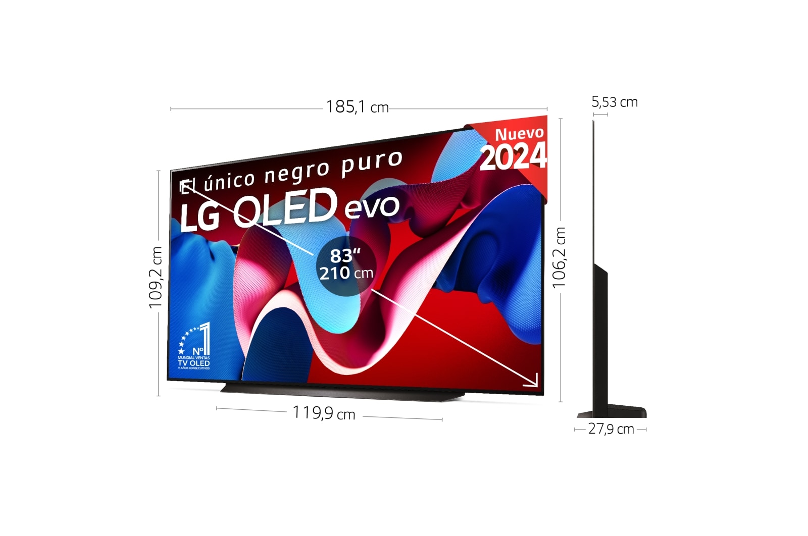 LG 83 pulgadas Smart TV LG OLED evo AI C4 4K 2024, OLED83C46LA