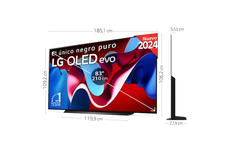 LG 83 pulgadas Smart TV LG OLED evo AI C4 4K 2024, OLED83C46LA.OUTLET