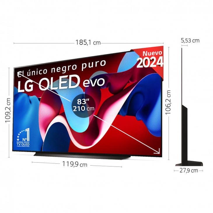 LG TV LG OLED evo 83 pulgadas Smart TV + Barra de Sonido LG SC9S, OLED83C4LA.ESB2