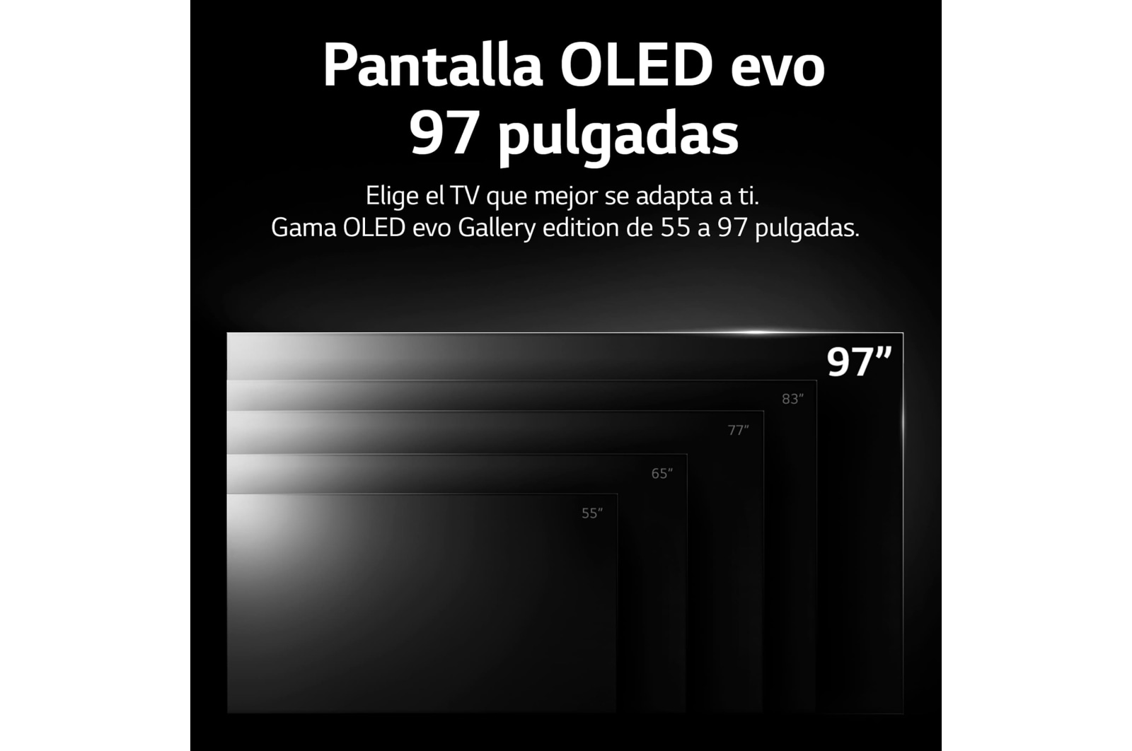 LG Televisor LG  4K OLED evo Gallery Edition, Procesador Inteligente de Máxima Potencia 4K a9 Gen 5 con IA, compatible con el 100% de formatos HDR, HDR Dolby Vision, Dolby Atmos, Smart TV webOS22, el mejor TV para Gaming.<br>Ideal para colgar en la pared., OLED97G29LA