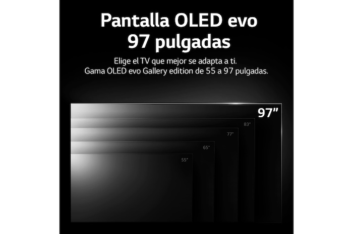 LG Televisor LG 4K OLED evo Gallery Edition, Procesador Inteligente de Máxima Potencia 4K a9 Gen 5 con IA, compatible con el 100% de formatos HDR, HDR Dolby Vision, Dolby Atmos, Smart TV webOS22, el mejor TV para Gaming.<br>Ideal para colgar en la pared., OLED97G29LA