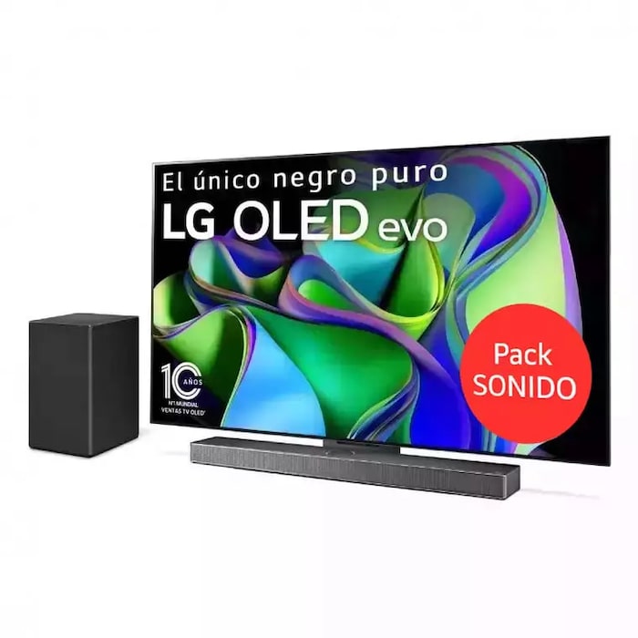 LG TV LG OLED evo 4K de 77'' C34 + Barra de Sonido SC9S valorada en 799€, OLED77C34LA.ESB