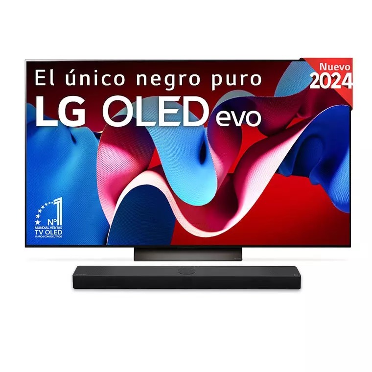 65 pulgadas Smart TV LG OLED evo AI C4 4K 2024 + Barra de sonido ...