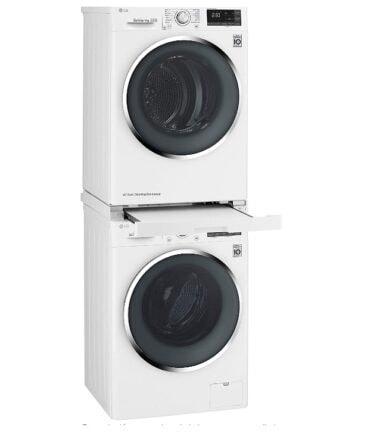 LG Kit de apilación de lavadora y secadora (Estante extraíble, blanco), AGF30790698