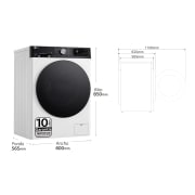LG Lavadora inteligente AI Direct Drive. TurboWash 360º, Autodosificación,  10kg ,  1400rpm Un 10% más eficiente que A, Serie 750, F4WR7510AGH, F4WR7510AGH