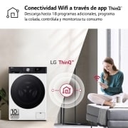 LG Lavadora inteligente AI Direct Drive. TurboWash 360º, Autodosificación,  10kg ,  1400rpm Un 10% más eficiente que A, Serie 750, F4WR7510AGH, F4WR7510AGH