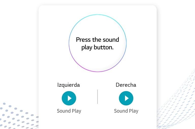 Una captura de pantalla de la interfaz de la aplicación Encuentra mis auriculares muestra los botones Izquierdo y Derecho de cada auricular.
