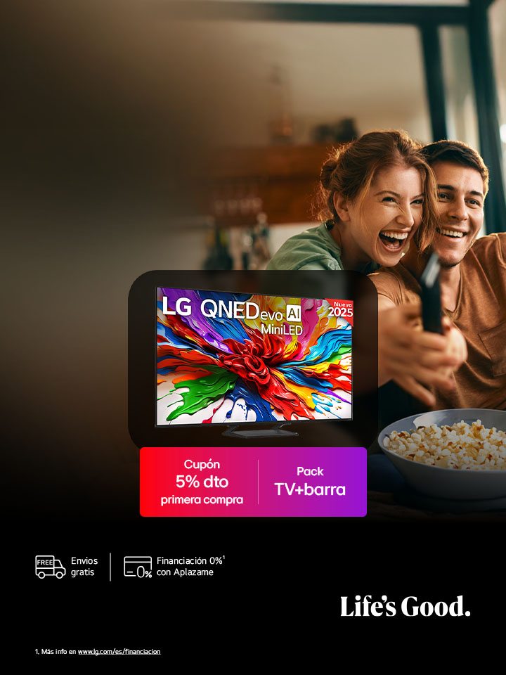 En la pantalla de un televisor AI hay una imagen abstracta llena de detalles, colores y con un contraste impresionante. Detrás del televisor se puede ver una versión ampliada del procesador alpha 11 AI Gen2 Processor. Brilla una luz que ilumina los circuitos del microchip que lo rodea. El título dice: “LG OLED evo AI”. También se puede ver el texto “impulsado por el procesador LG alpha 11 AI processor Gen2”. En la esquina hay un logo dorado con estrellas que dice: "world's number one OLED TV for 12 years".