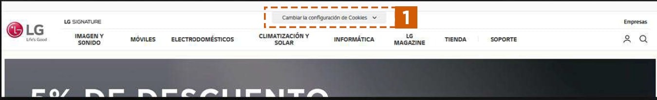 Cambiar la configuración de Cookies