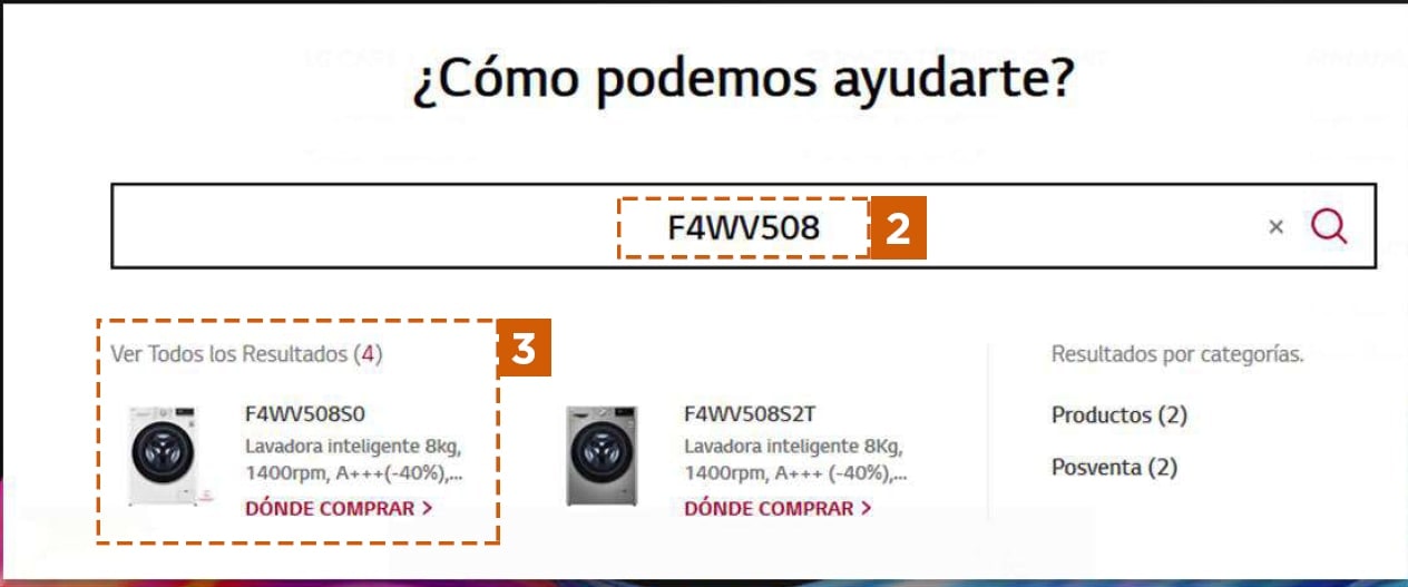 Buscador del modelo de producto