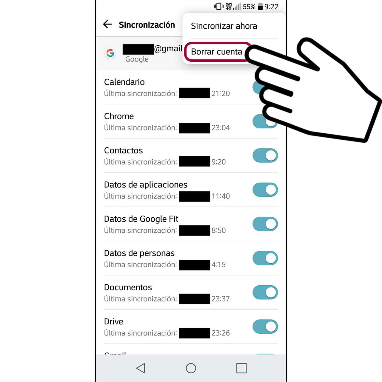 Borrar cuenta