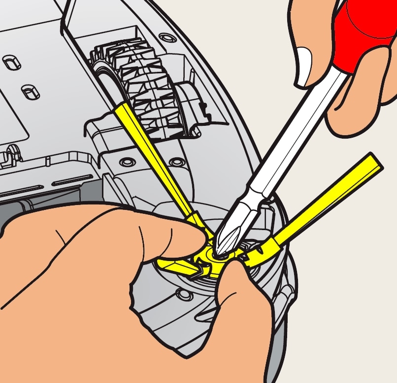 Quitar los tornillos del cepillo