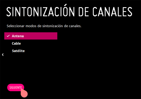 sintonización de canales