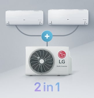 Se pueden combinar 2 unidades interiores y 1 unidad exterior